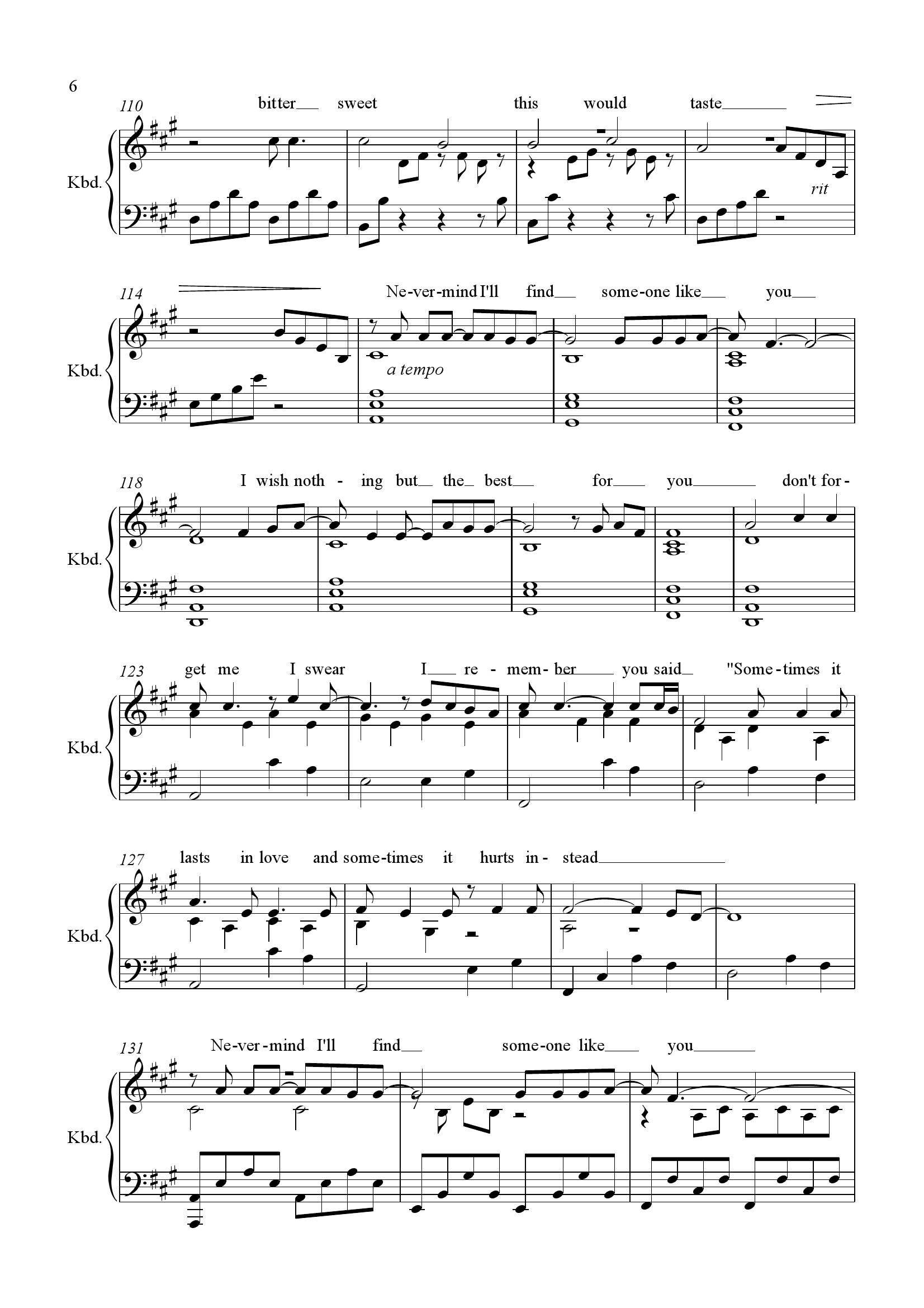 Adele Someone like you6 - نت آهنگ Someone like you از Adele