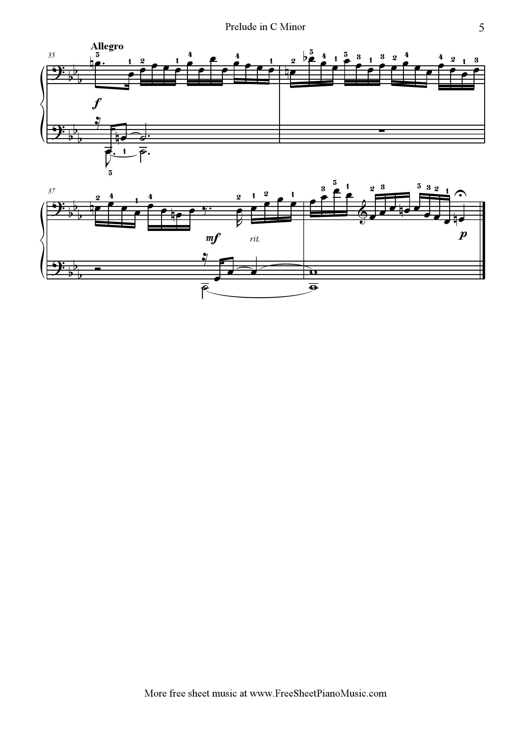 Bach Preludecminor5 - نت آهنگ Preludecminor از Bach