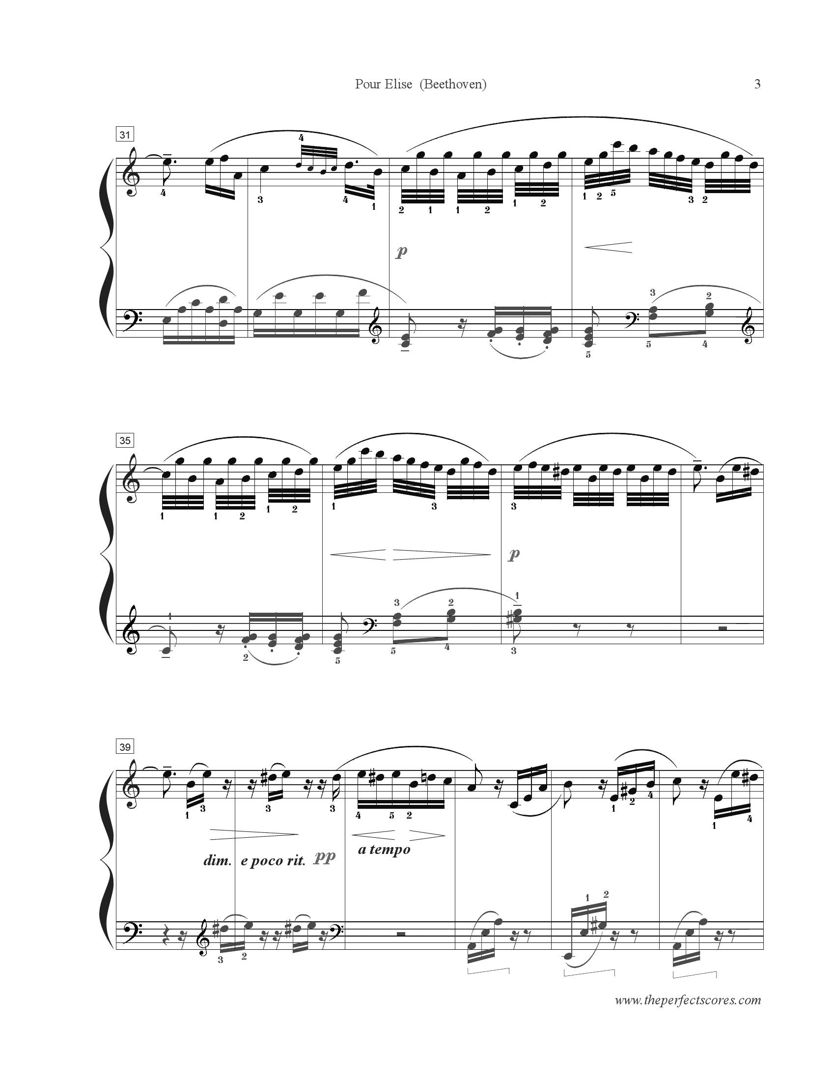 Beethoven Fur elise3 - نت آهنگ Fur elise از Beethoven