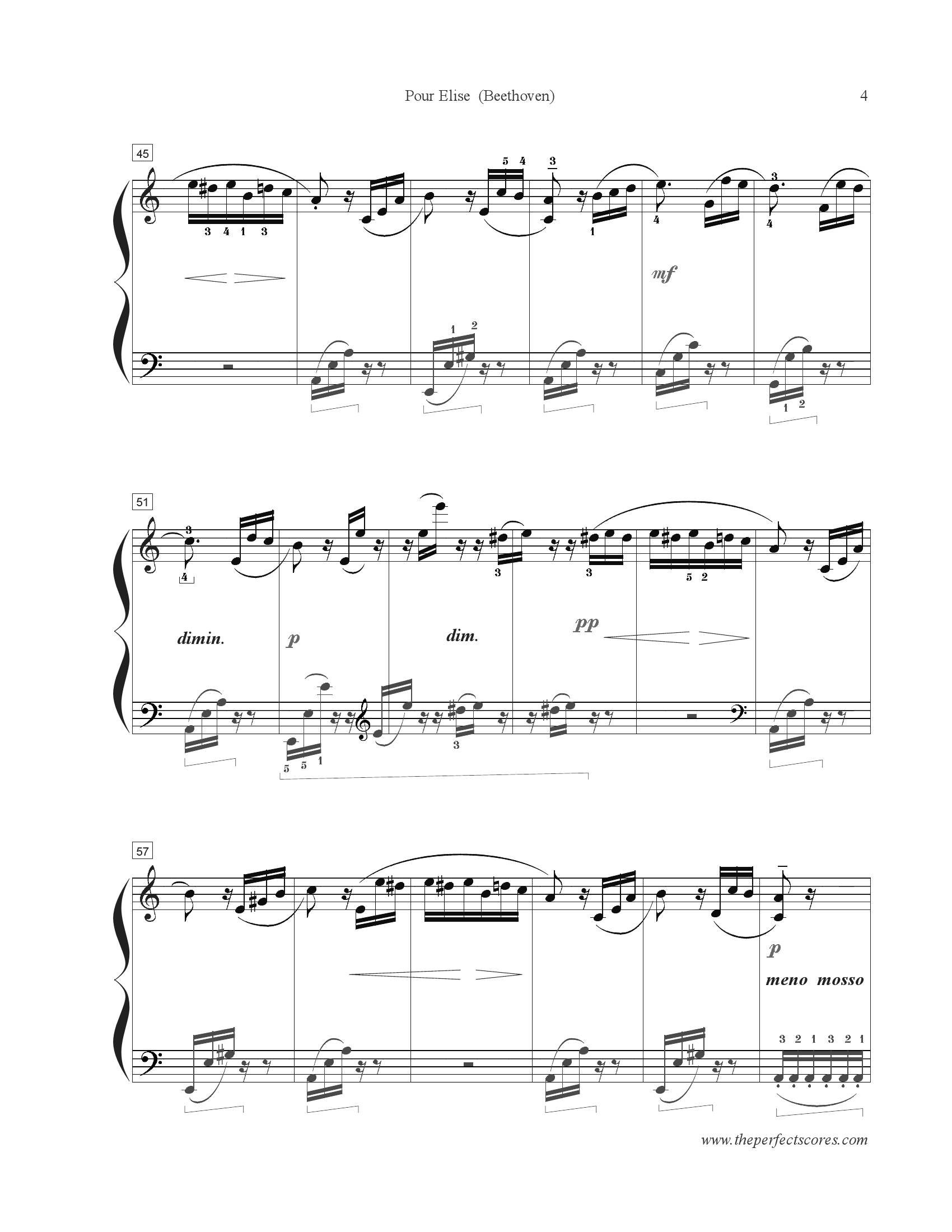 Beethoven Fur elise4 - نت آهنگ Fur elise از Beethoven