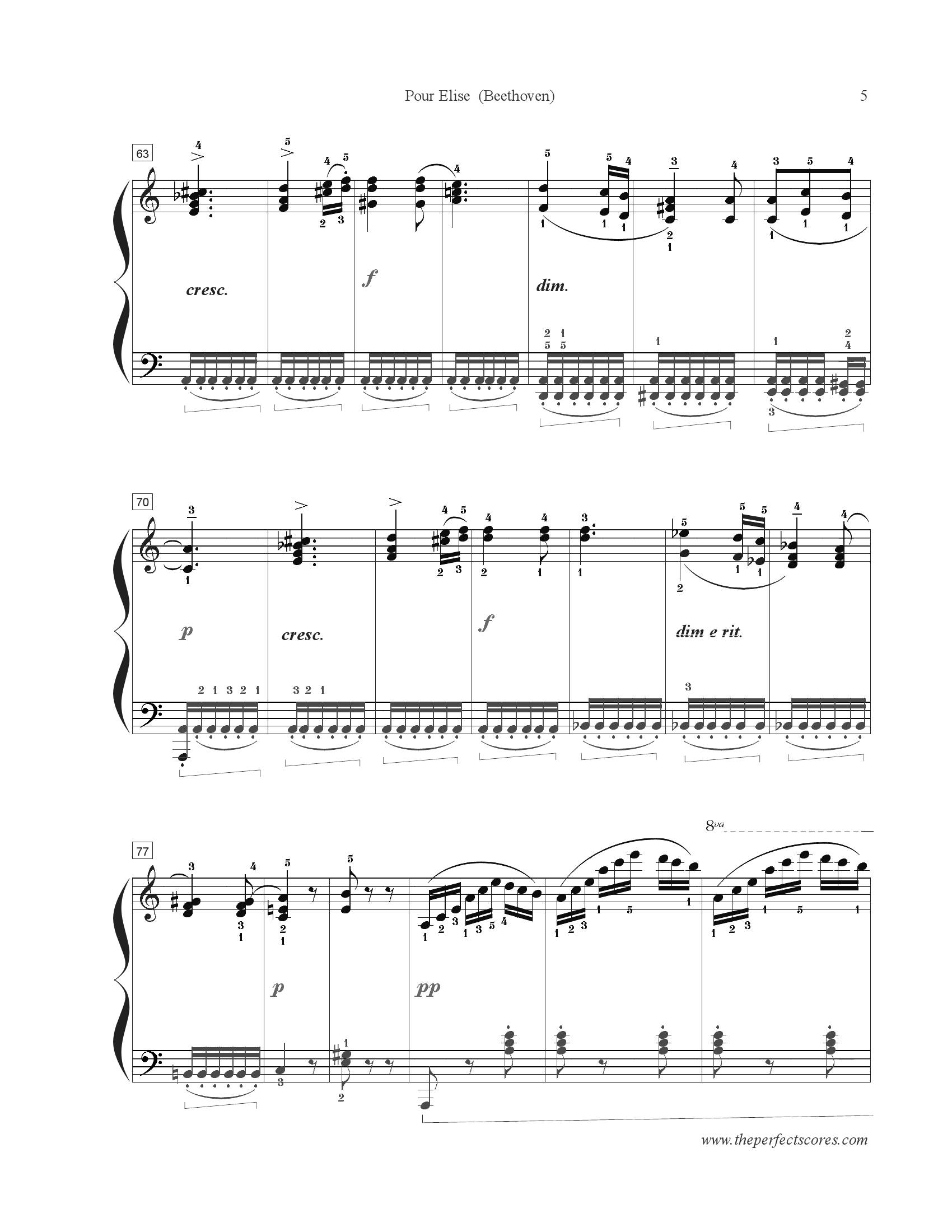 Beethoven Fur elise5 - نت آهنگ Fur elise از Beethoven