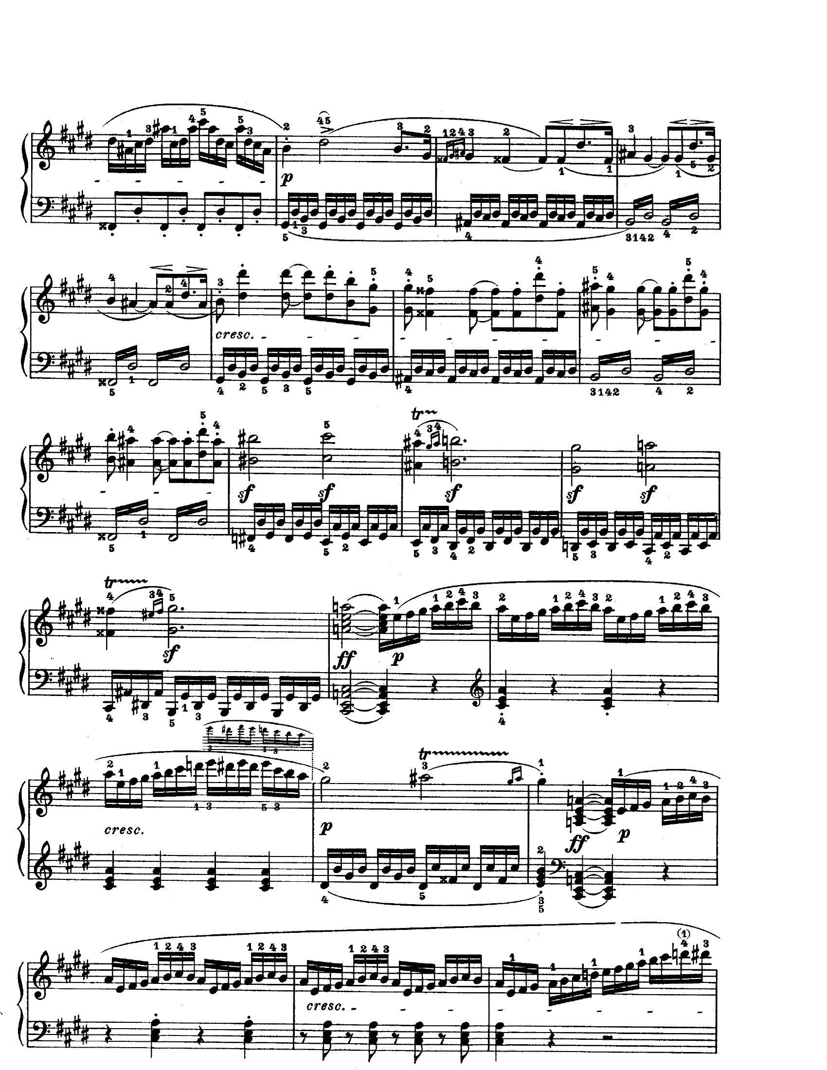 Beethoven Moonlight mov 32 - نت آهنگ Moonlight mov 3 از Beethoven