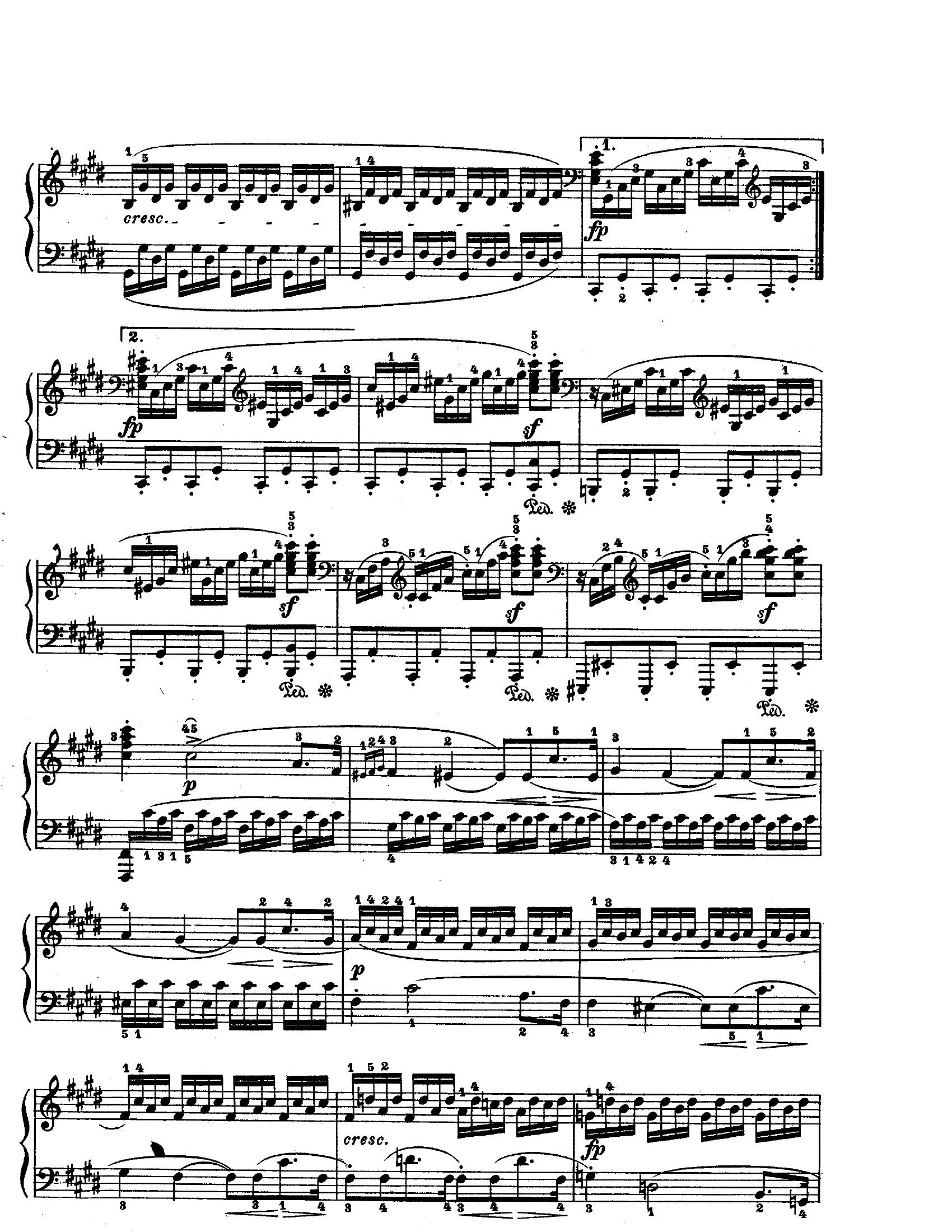 Beethoven Moonlight mov 34 - نت آهنگ Moonlight mov 3 از Beethoven