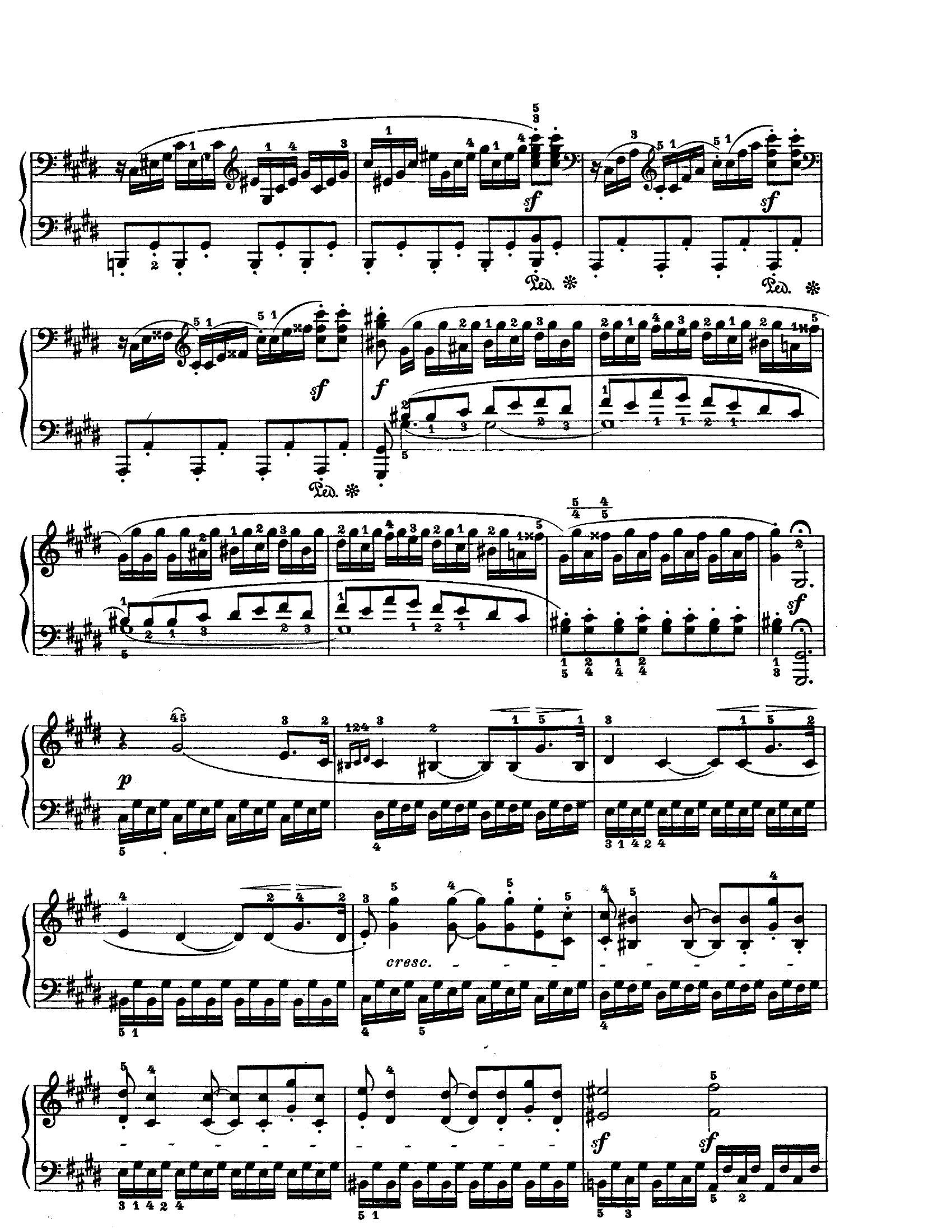 Beethoven Moonlight mov 36 - نت آهنگ Moonlight mov 3 از Beethoven