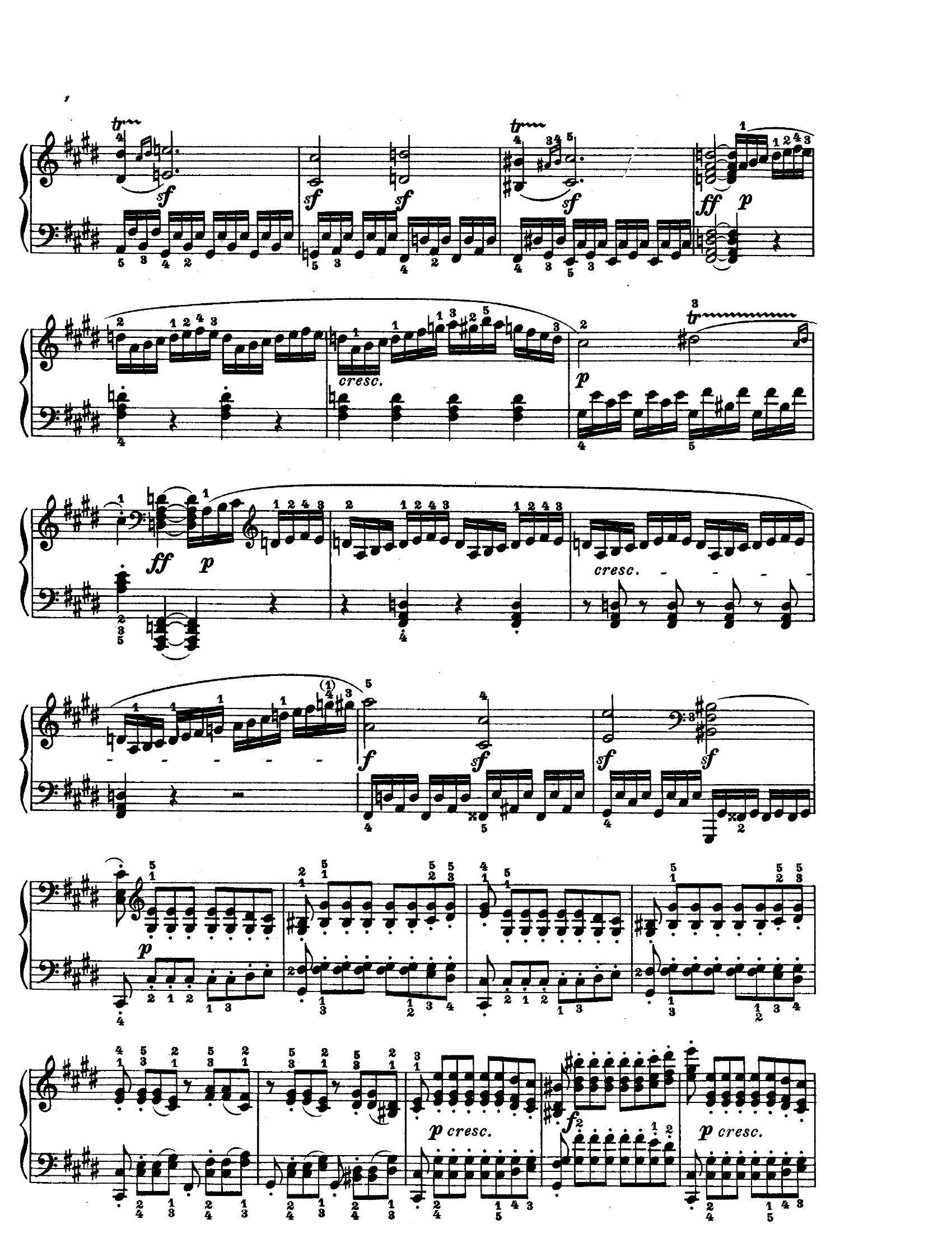 Beethoven Moonlight mov 37 - نت آهنگ Moonlight mov 3 از Beethoven