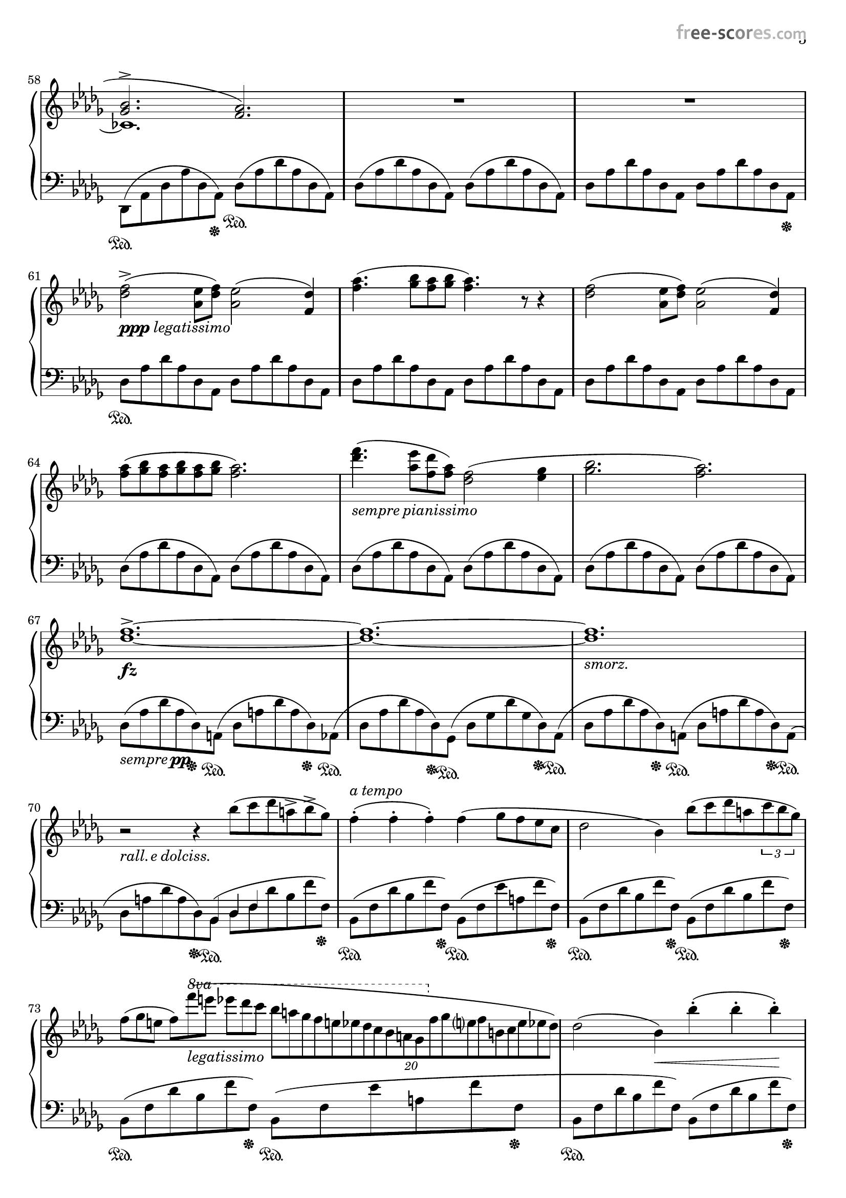 Chopin Nocturne b flat minor5 - نت آهنگ Nocturne b flat minor از Chopin