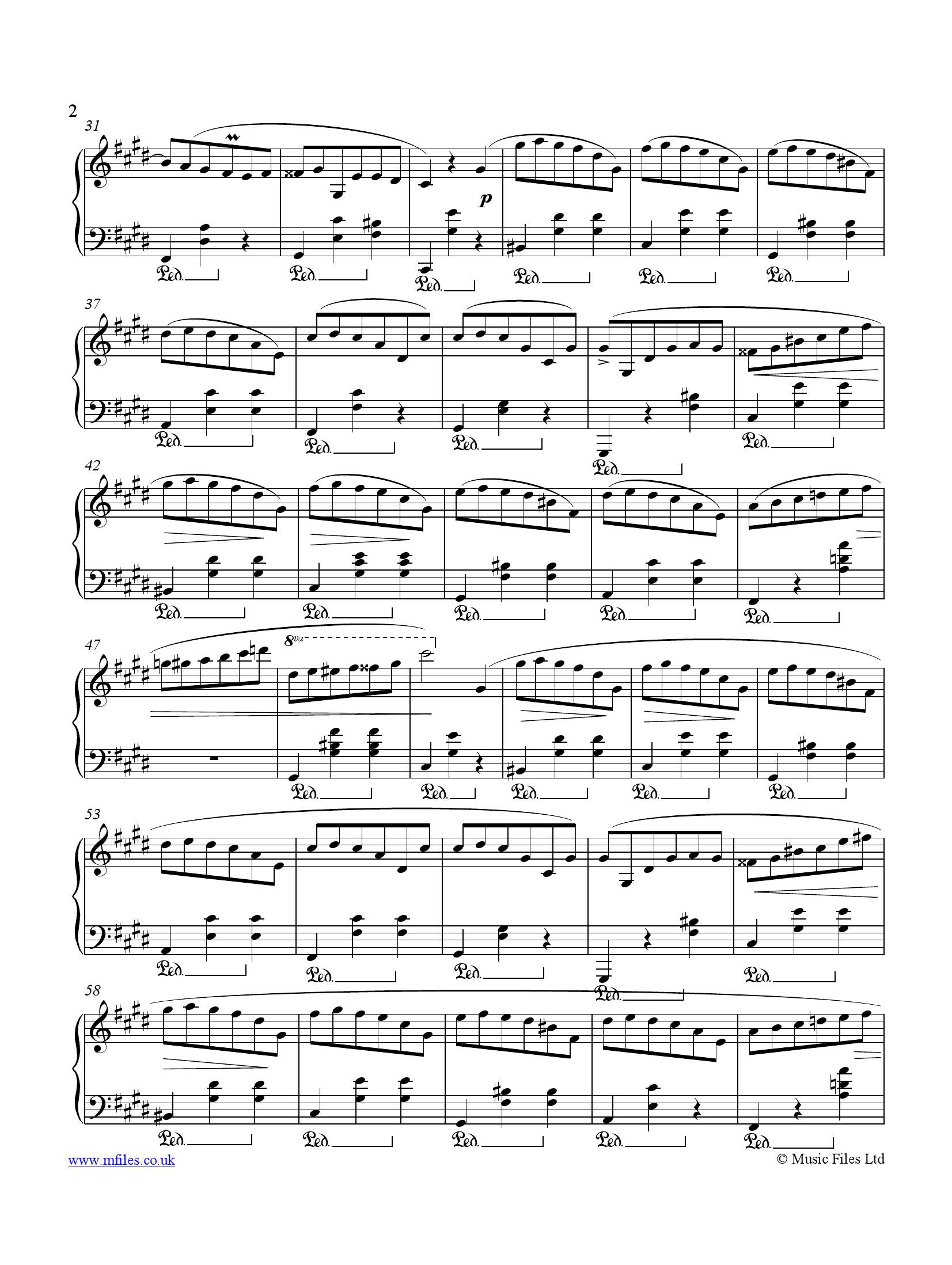 Chopin Opus 64 no 22 - نت آهنگ Opus 64 no 2 از Chopin