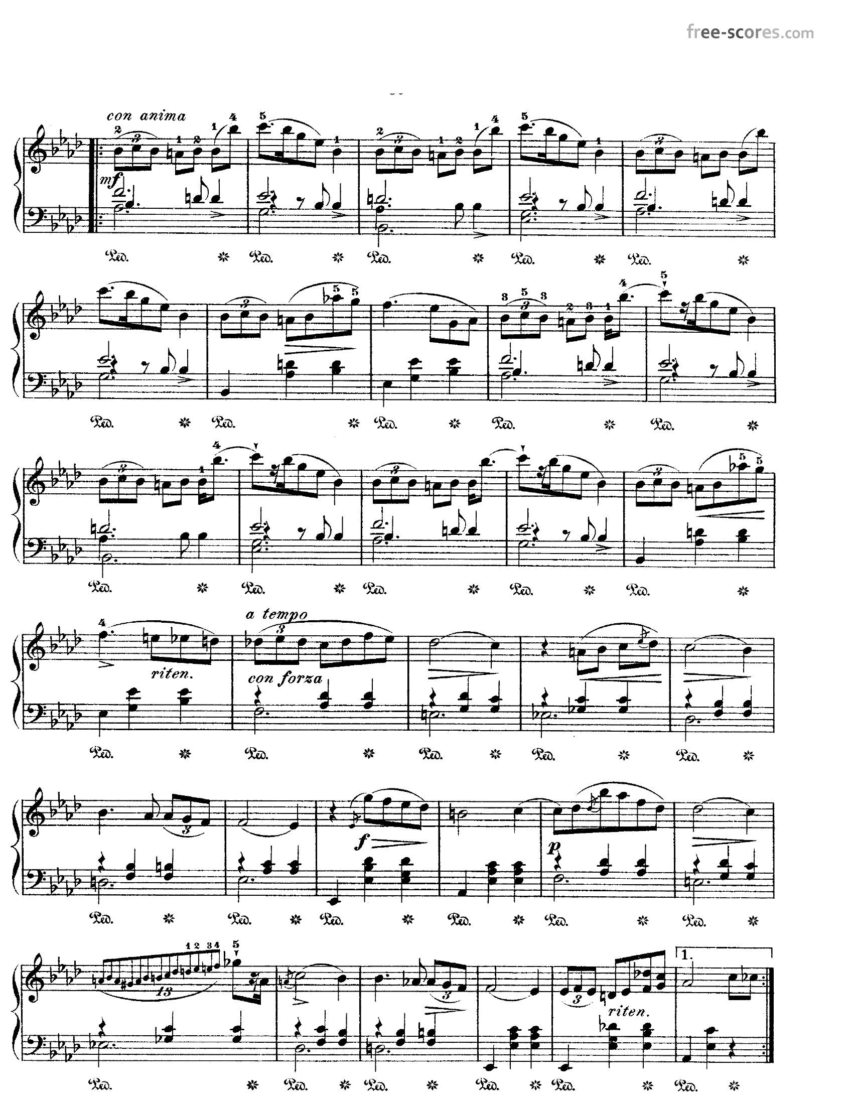 Chopin Opus 69 no 12 - نت آهنگ Opus 69 no 1 از Chopin