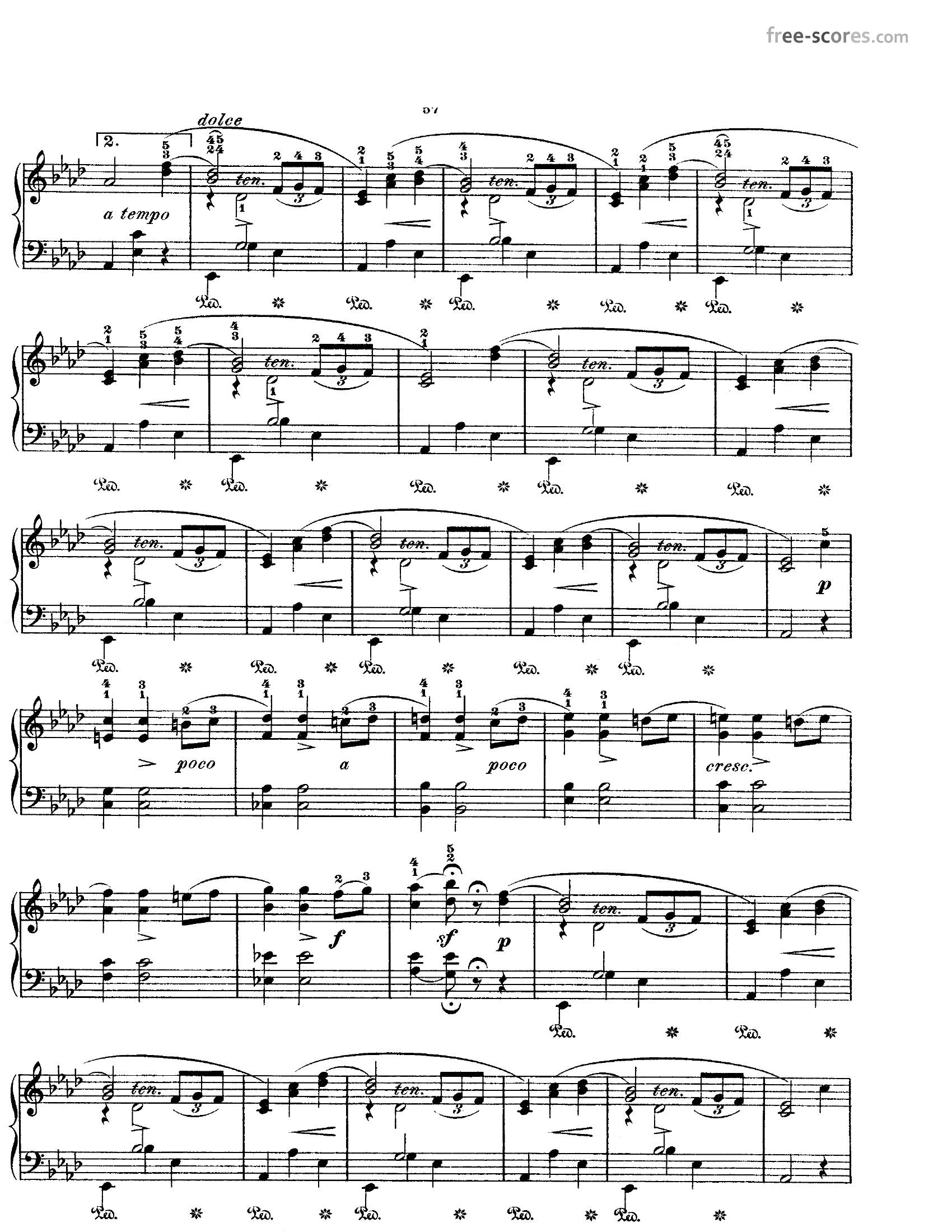 Chopin Opus 69 no 13 - نت آهنگ Opus 69 no 1 از Chopin