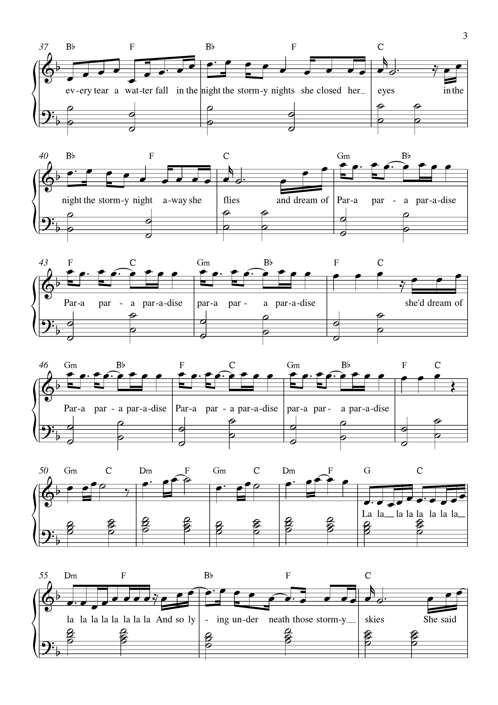 Coldplay Paradise3 - نت آهنگ Paradise از Coldplay