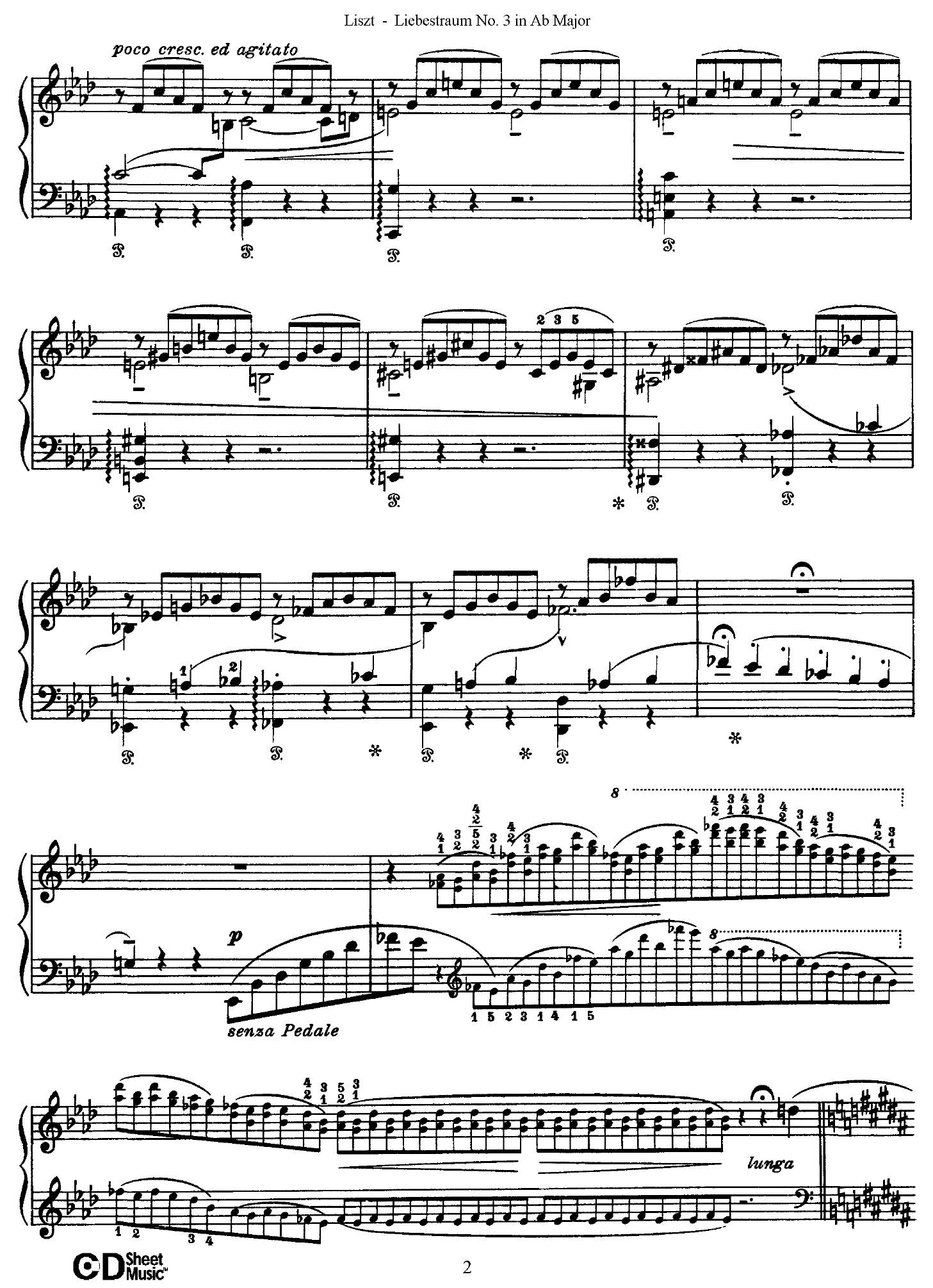 Liszt Liebestraum2 - نت آهنگ Liebestraum از Liszt