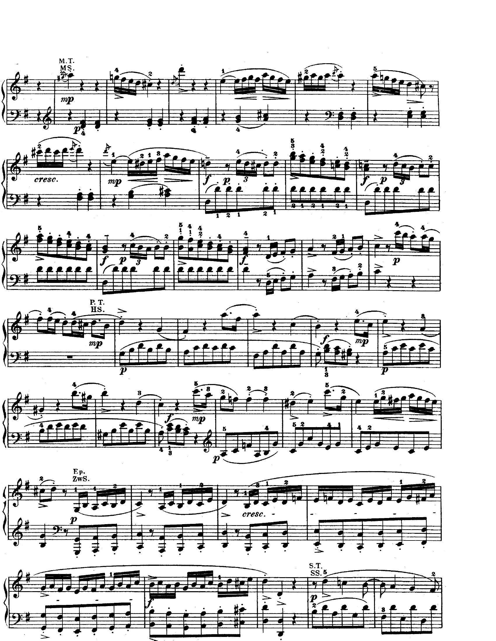 Mozart Sonata no. 5 k.2833 - نت آهنگ Sonata no. 5 k.283 از Mozart