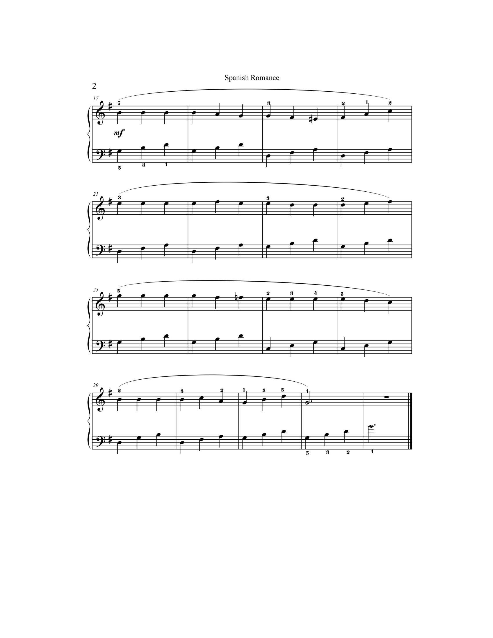 Spanish romance2 - نت آهنگ Spanish romance