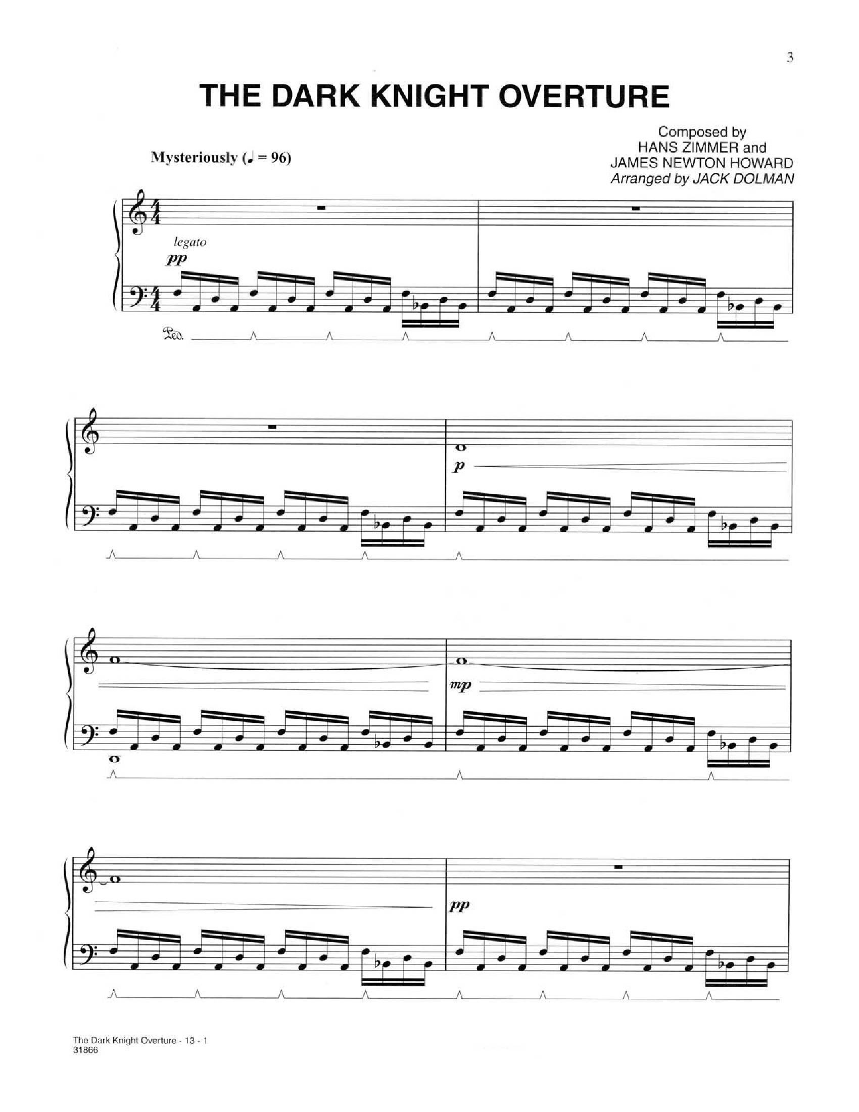 Hans zimmer Dark knight1 - نت آهنگ Dark knight از Hans zimmer