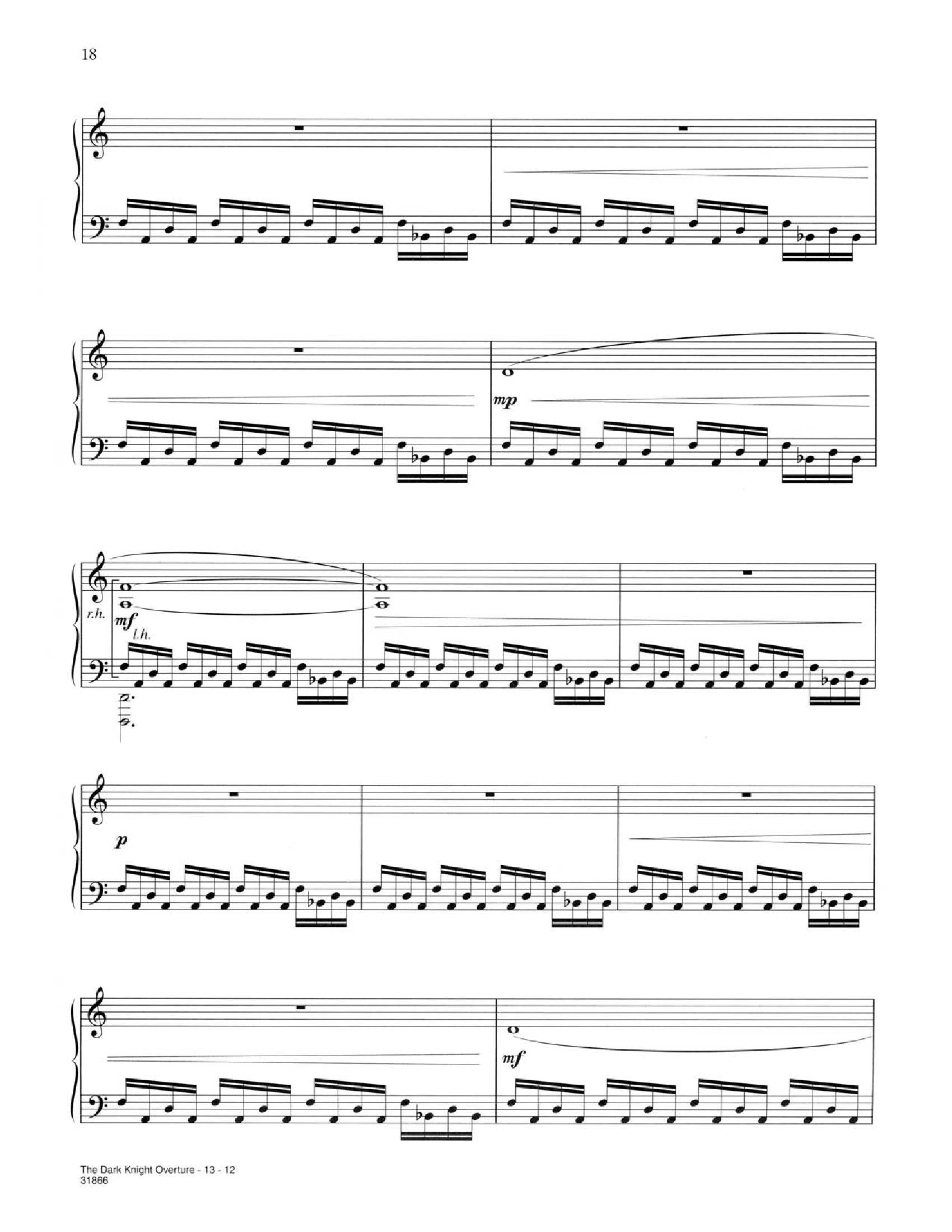 Hans zimmer Dark knight12 - نت آهنگ Dark knight از Hans zimmer