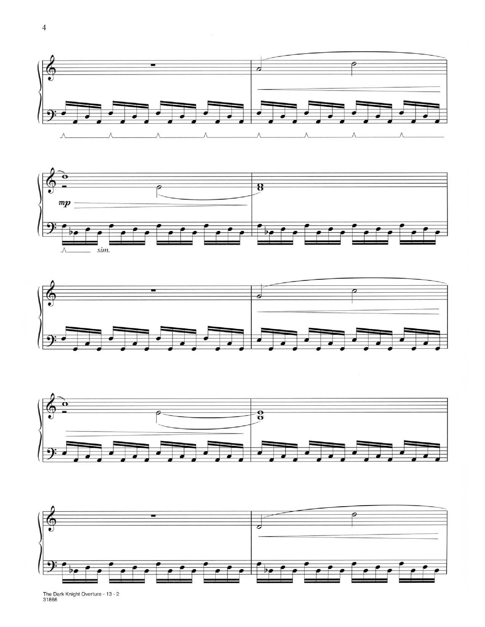 Hans zimmer Dark knight2 - نت آهنگ Dark knight از Hans zimmer