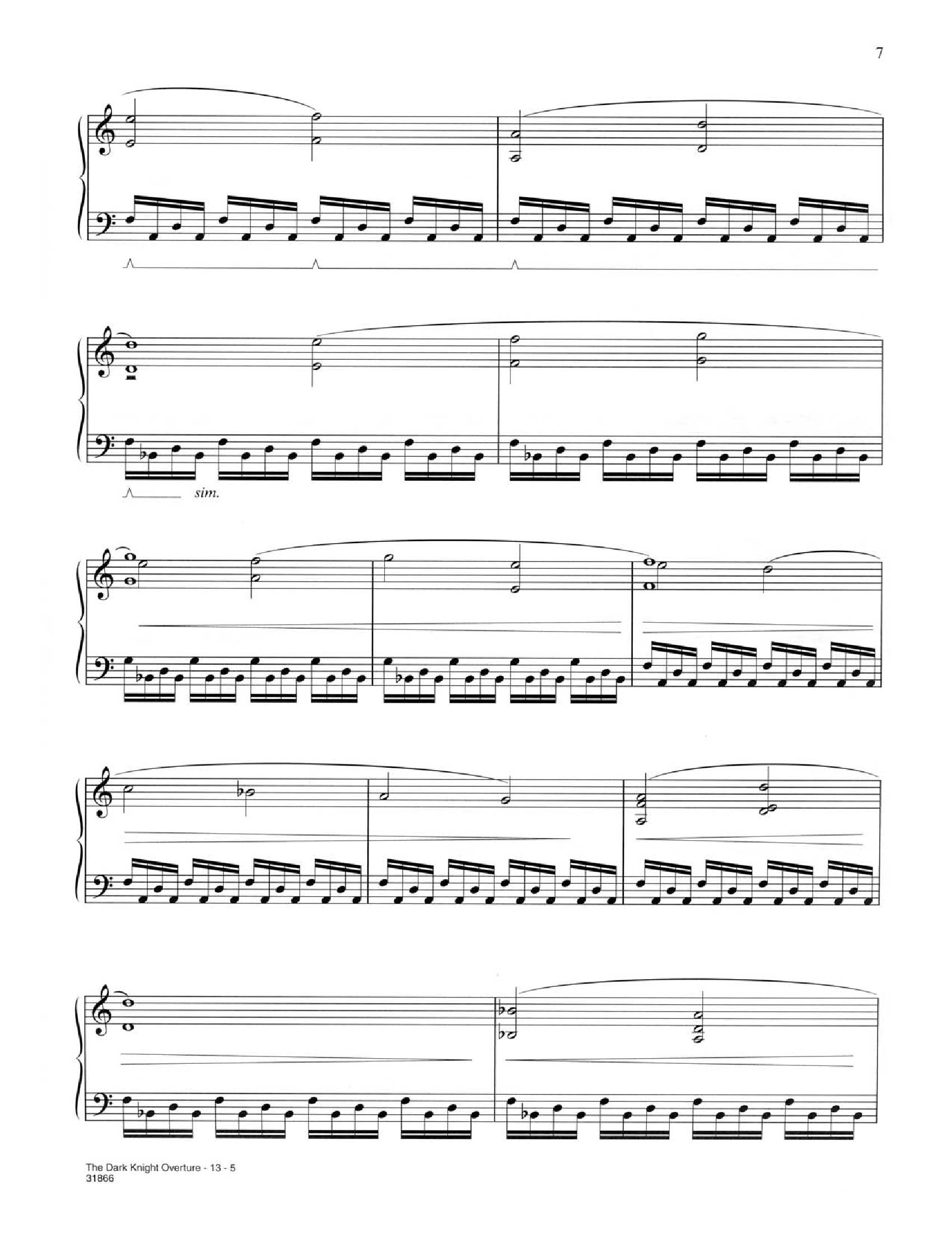 Hans zimmer Dark knight5 - نت آهنگ Dark knight از Hans zimmer