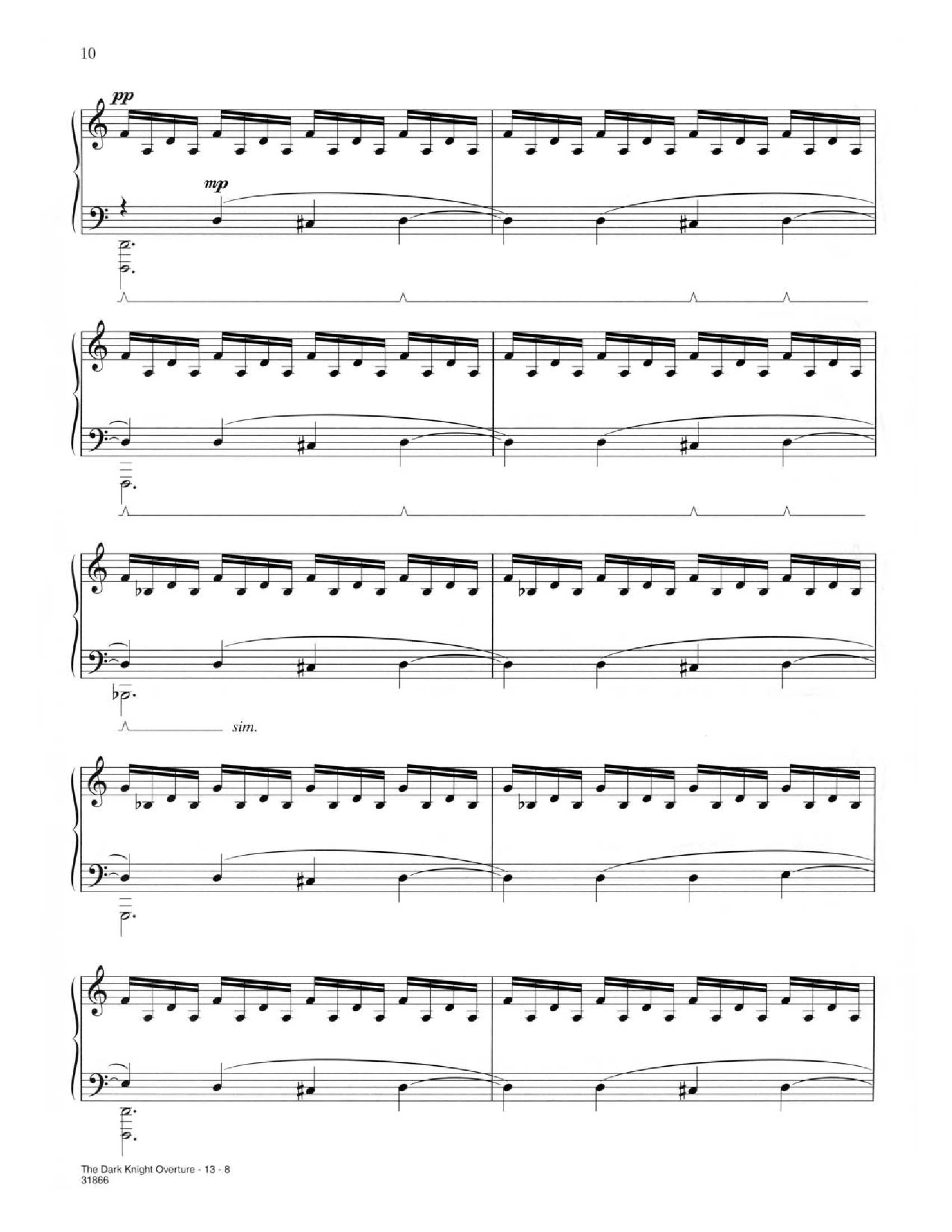 Hans zimmer Dark knight8 - نت آهنگ Dark knight از Hans zimmer