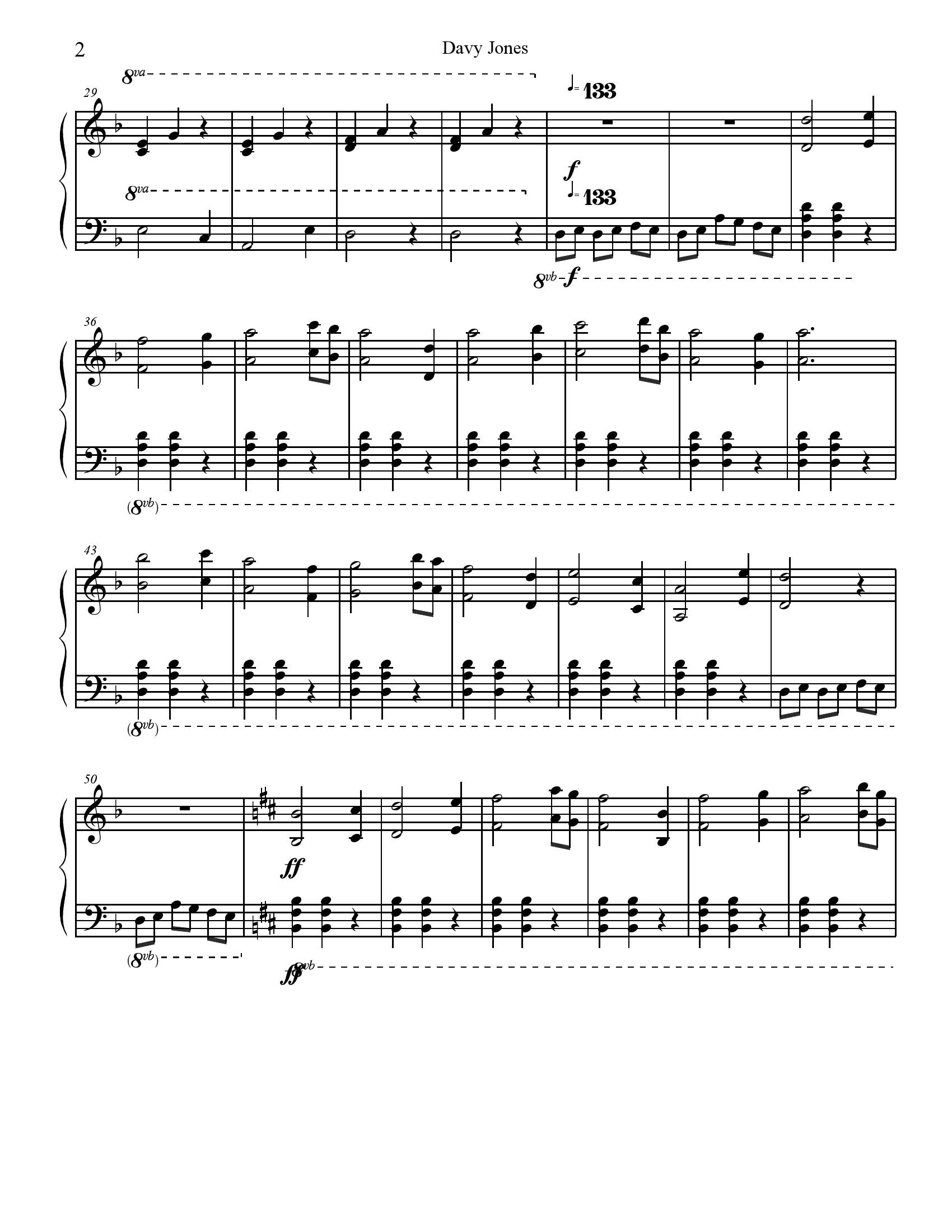 Hans zimmer Davy Jones2 - نت آهنگ Davy Jones از Hans zimmer