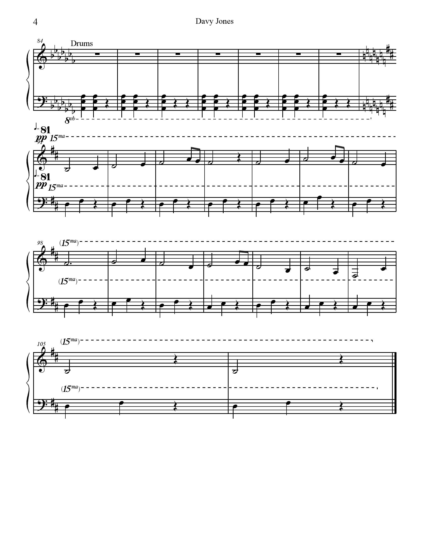 Hans zimmer Davy Jones4 - نت آهنگ Davy Jones از Hans zimmer