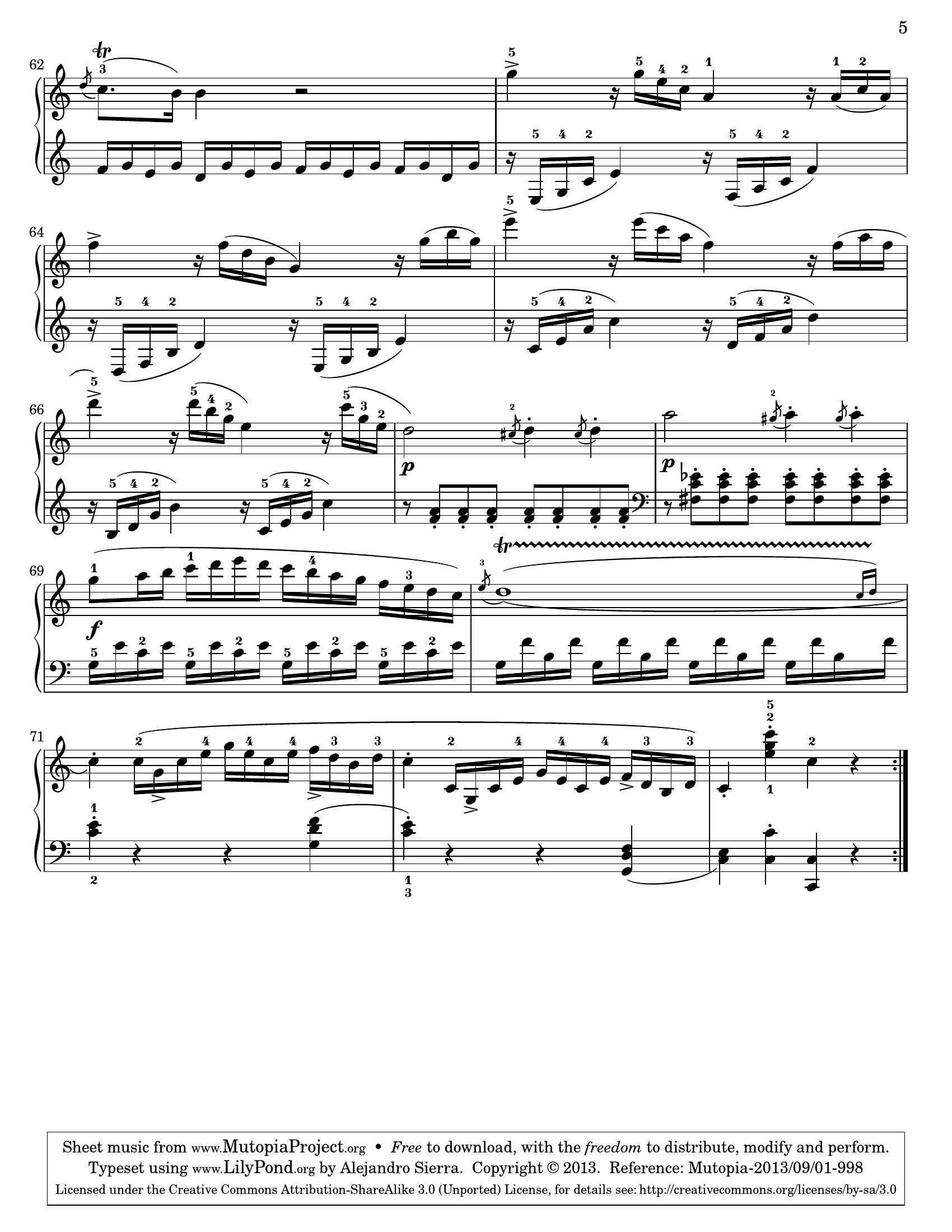 Mozart Sonata k5455 - نت آهنگ Sonata k545 از Mozart