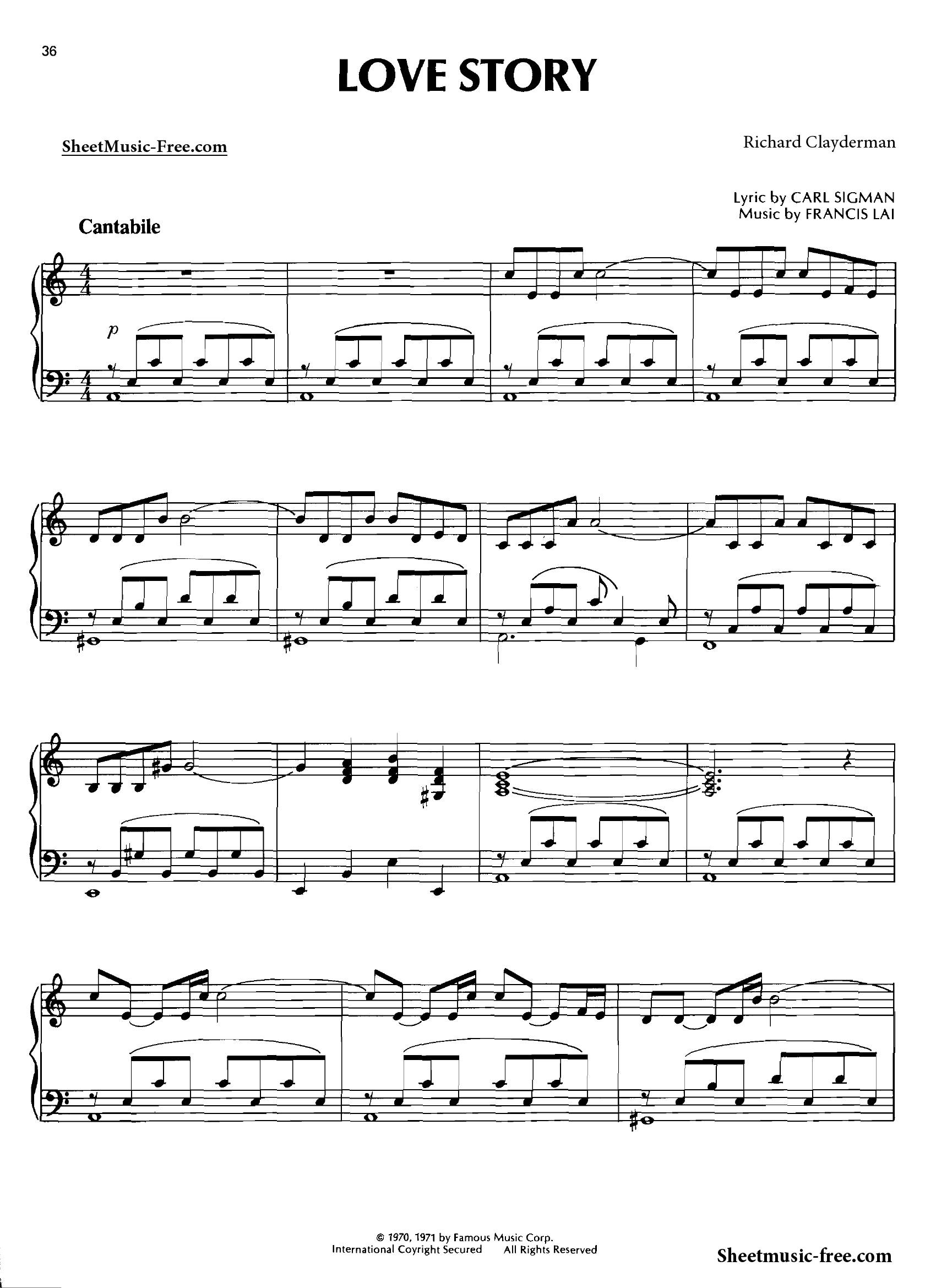 Nino rota Love story1 - نت آهنگ Love story از Nino rota