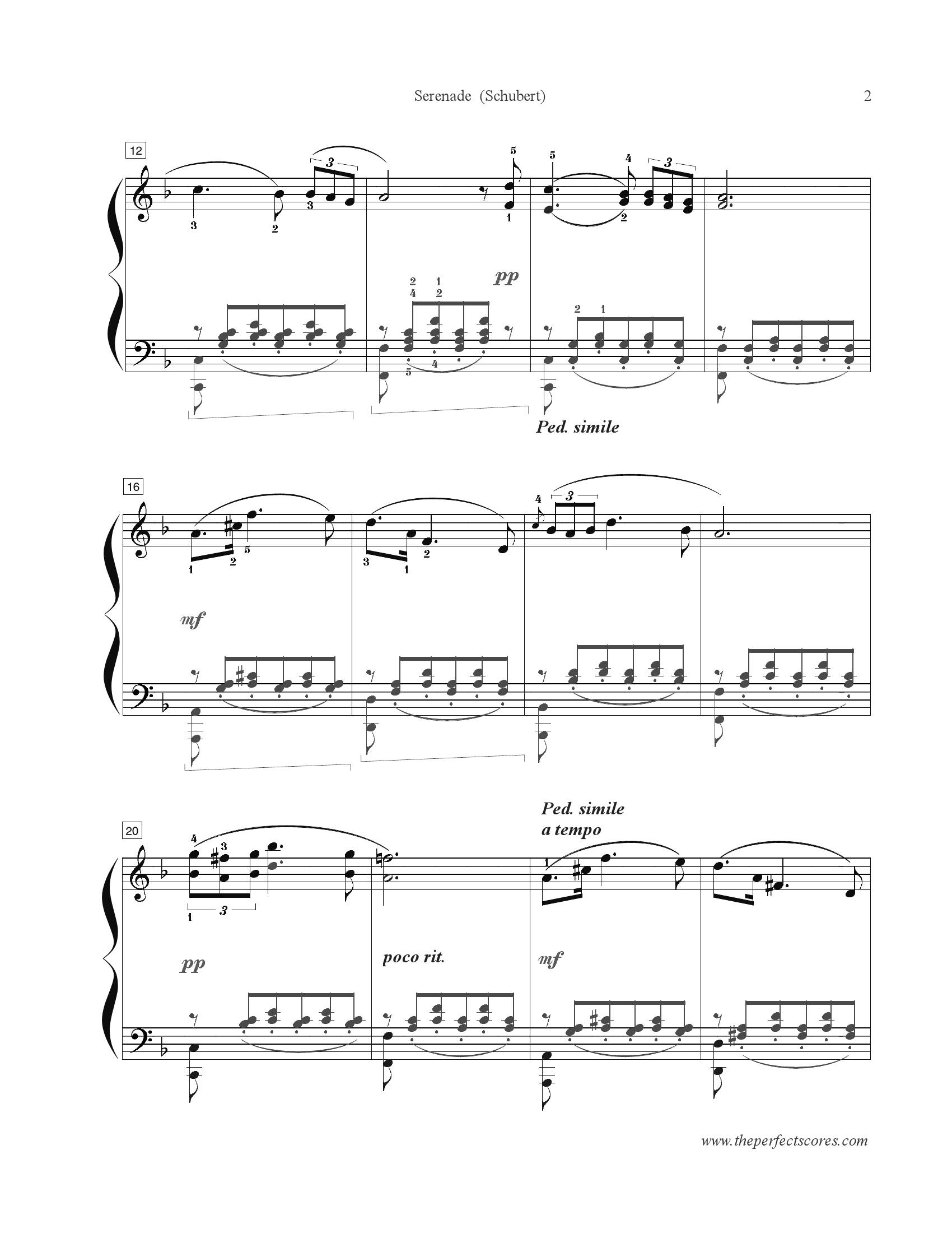 Schubert Serenade2 - نت آهنگ Serenade از Schubert