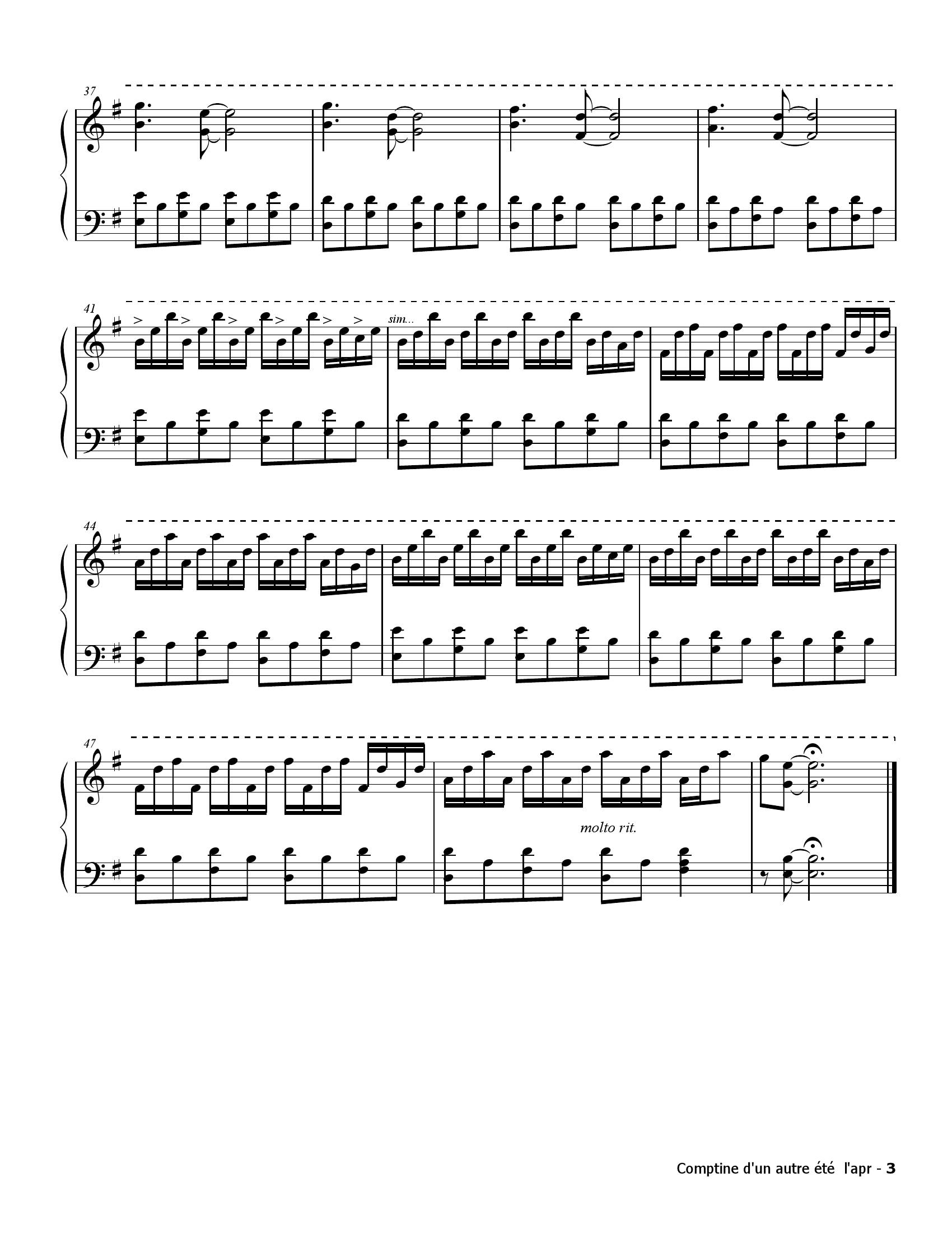 Yann tiersen Comptine autre ete3 - نت آهنگ Comptine autre ete از Yann tiersen